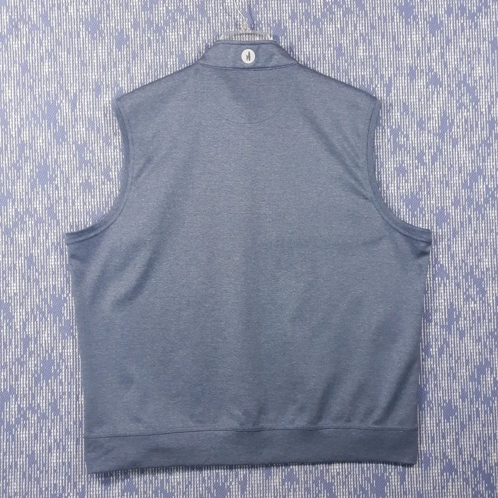Johnnie-O Golf Vest Mens 2XL 1/4 Quarter Zip Blue Mock Neck